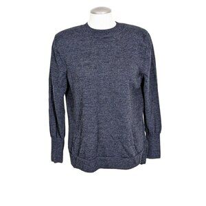 BADGLEY MISCHKA Merino Wool Sweater Womens XL Dark Gray Mock Neck Long Sleeve